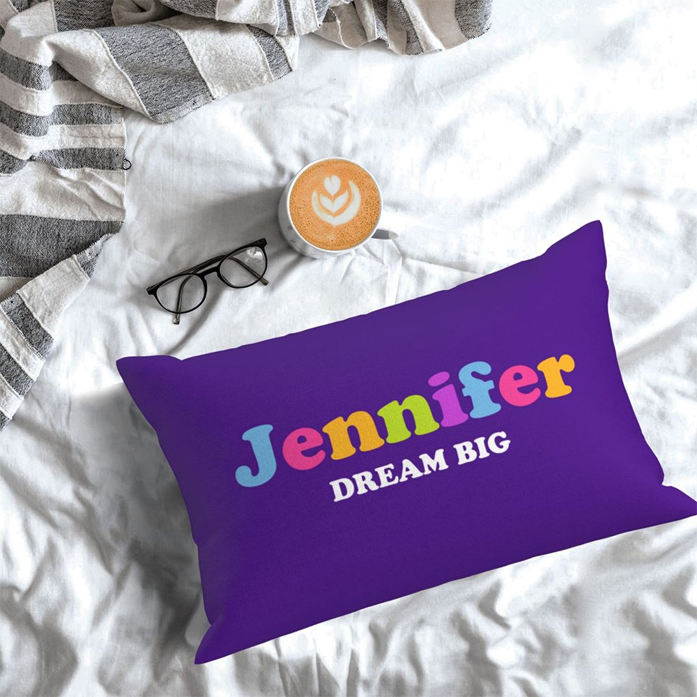 Nombre Personalizado Texto Almohada Lumbar Funda de Almohada Letras de Colores Decoración para el Hogar Cumpleaños Regalo de inauguración de la casa 2