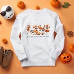 Sweatshirt Personnalisé avec 1-6 Danseurs Squelettes et Noms Cadeau Halloween Fête Vacances pour Famille Amis
