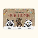 Alfombrilla personalizada Welcome to Our Home Funny Pet Door Mat Birthday Christmas Gift for Dog Cat Pet Lovers