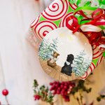 Personalised Angel Dog Acrylic Ceramic Ornament Dog Memorial Round Shape Ornament Christmas Winter Snow Hangings Pet Loss Gift for Dog Lover Pet Owner
