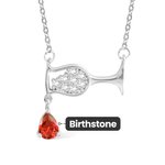 Collar personalizado de copas de vino con colgante de piedra de nacimiento Regalo de cumpleaños Regalo de Navidad para mujeres y amantes del vino