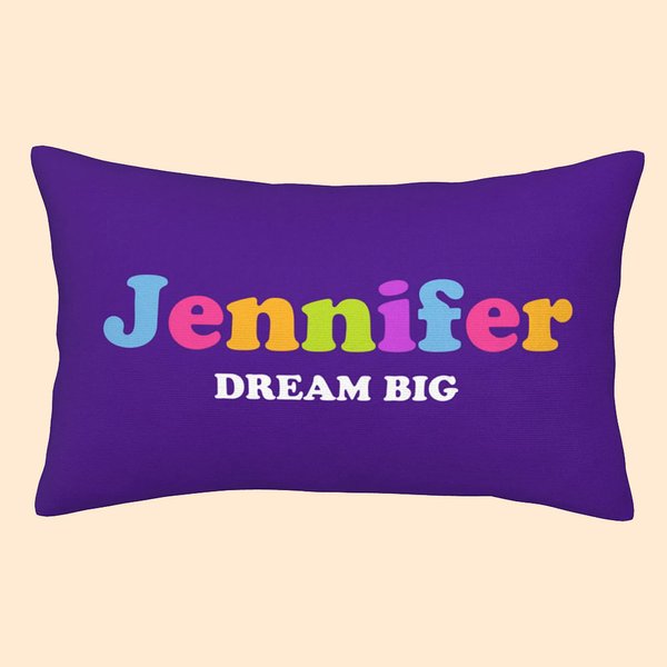 Personalized Name Text Lumbar Throw Pillow Cover Colourful Letters Pillow Case Inspirational Home Decoration Birthday Housewarming Gift