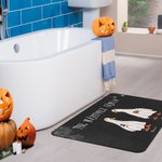 Zerbino personalizzato Halloween Ghost Geese Pumpkin con nome della famiglia Regalo di Halloween per amico di famiglia Agriturismo Home Kitchen Floor Decor