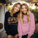 Sweatshirt Personnalisé avec 1-6 Danseurs Squelettes et Noms Cadeau Halloween Fête Vacances pour Famille Amis