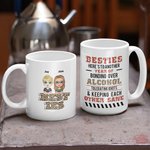 Gepersonaliseerde Funny Besties Quotes Keramische Mok Verjaardag Kerstcadeau voor vriendinnen Vrouwen