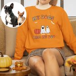 Sweatshirt Personnalisé avec 1-4 Noms et Fantômes de Chien My Dogs Are My Boo Cadeau Anniversaire Halloween pour Propriétaire de Chien