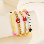 Bracciale elastico personalizzato con perle di argilla a forma di matita Bracciale creativo impilabile Ritorno a scuola Regalo di apprezzamento per gl