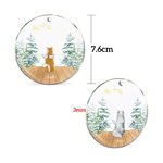 Personalised Angel Dog Acrylic Ceramic Ornament Dog Memorial Round Shape Ornament Christmas Winter Snow Hangings Pet Loss Gift for Dog Lover Pet Owner