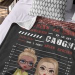 Personalized Partners in Crime Fleece Blanket Sherpa Blanket Black Brick Style Super Soft Blanket Bestie Gift for Women