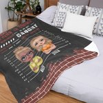 Personalized Partners in Crime Fleece Blanket Sherpa Blanket Black Brick Style Super Soft Blanket Bestie Gift for Women