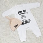 Book My Reservation Personalized Newborn Onesie Baby Announcement Bodysuit Funny Romper Newborn Gift Baby Shower Gift