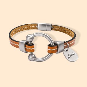 Personalizado Horsebit Horsebit pulsera de cuero magnético con el nombre de los amantes del caballo Joyería de cumpleaños Día de la Madre de regalo pa