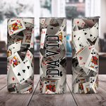 Personlig poker 3D-spillkort 20 oz tynn tumbler med sugerør kortkort krus reisekopp morsom gave til pokerspiller