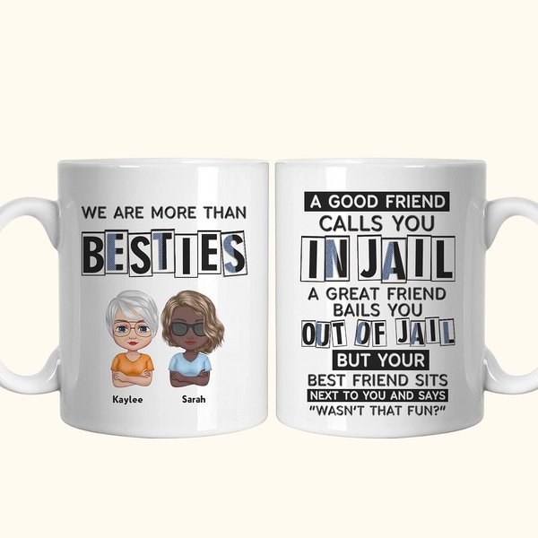 Personalized We Are More Than Besties Ceramic Mug BFF Birthday Gifts for Women