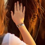 Personalized Equestrian Horsebit Leather Magnetic Bracelet with Name Horse Lovers Jewellery Birthday Mother's Day Gift for Woman Girl