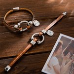 Personalized Equestrian Horsebit Leather Magnetic Bracelet with Name Horse Lovers Jewellery Birthday Mother's Day Gift for Woman Girl