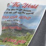 Personalizada To The World You May Be One Person But To Me, You Are The World Manta Franela Sherpa Regalo de Aniversario de Boda