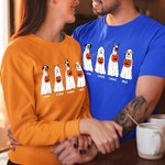 Sweat-shirt Personnalisé avec 1-4 Fantômes Chien et Noms Cadeau Halloween pour Amoureux de Chien