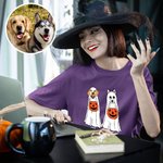 Personalized Cute Ghost Dog Funny Halloween T-shirt Halloween Gift for Pet Lover