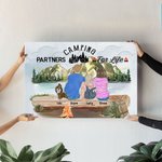Personalizzato Mountain falò Camping Life Colorful Painting Wall Decoration Gift for Family Camping Lover