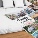 Personalisierte „Family is everything“ Weiche Decke mit 9 Fotos Collage Geburtstag Weihnachten Geschenk für Familie Freunde