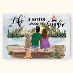 Personalisierte Leben ist besser um das Lagerfeuer bunte Malerei Housewarming Geschenk für Camping-Liebhaber