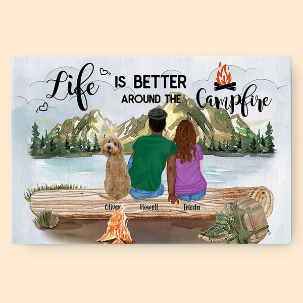 Personalizzato Life Is Better Around The Campfire Pittura colorata Regalo di inaugurazione per gli amanti del campeggio