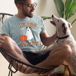 Maglietta personalizzata divertente Halloween cane fantasma zucche Il mio cane è il mio Boo Regalo autunnale di Halloween per gli amanti dei cani