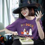 Maglietta personalizzata divertente Halloween cane fantasma zucche Il mio cane è il mio Boo Regalo autunnale di Halloween per gli amanti dei cani