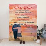 Voor de wereld ben je misschien maar één persoon, maar voor mij ben je de wereld Flanellen Sherpa deken Cadeau echtgenoot Huwelijksverjaardag cadeau