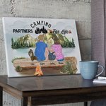 Personalizzato Mountain falò Camping Life Colorful Painting Wall Decoration Gift for Family Camping Lover