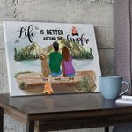 Personalisierte Leben ist besser um das Lagerfeuer bunte Malerei Housewarming Geschenk für Camping-Liebhaber