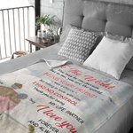 Personalized To The World You May Be One Person But To Me You Are The World  Flannel Sherpa Blanket Husband's Gift Travel Gift