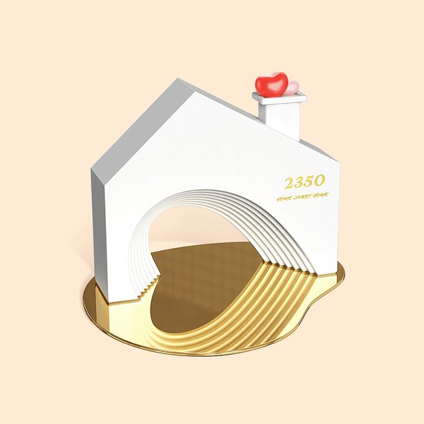 Personalized Love Heart Sweet House Desktop Ornament with Tray Housewarming Anniversary Christmas Home Decor Gift for Couple Family