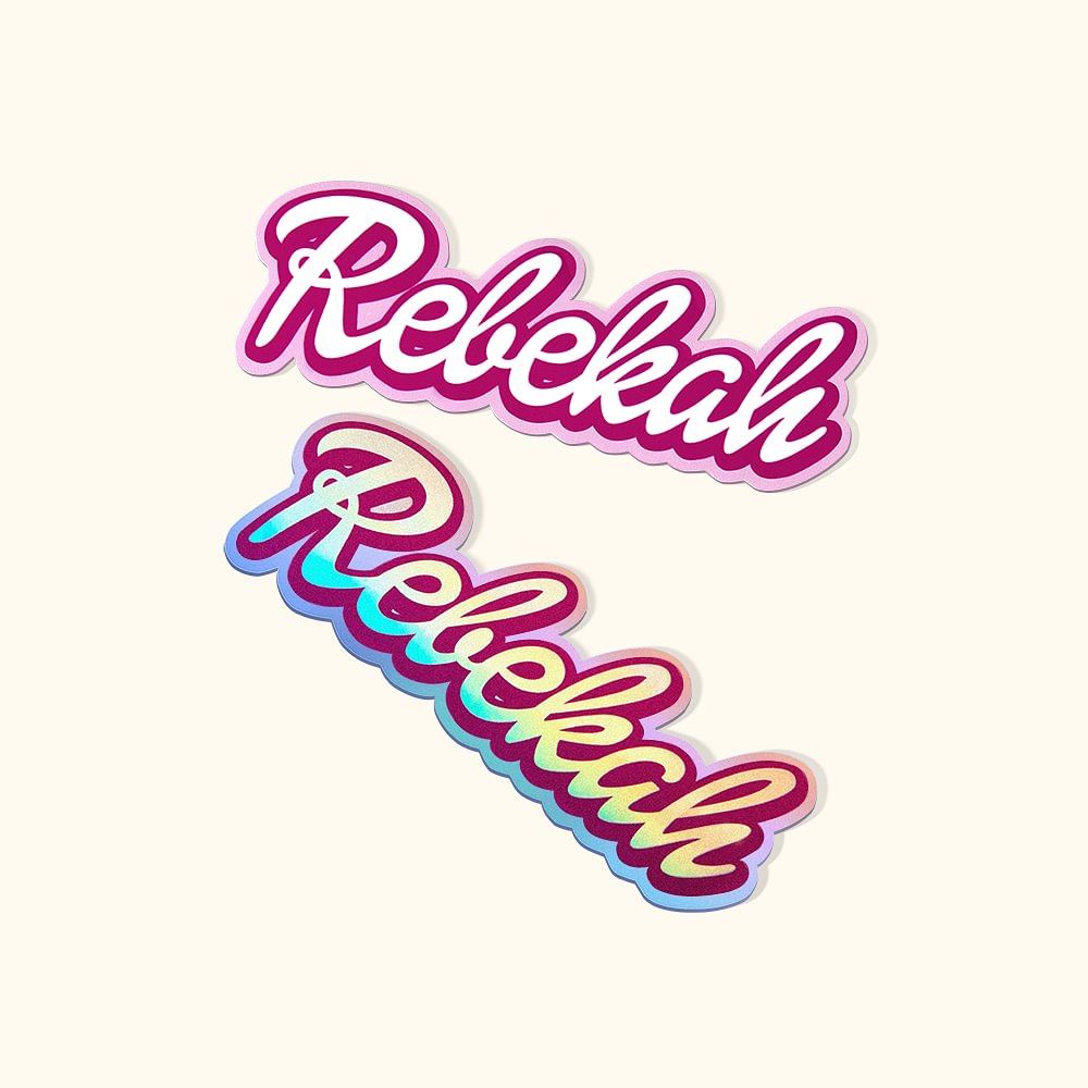 Personalisierte Puppen-Schriftart Name Aufkleber wasserdicht Klebeetikett Becher Deko Geburtstag Weihnachten Geschenk für rosa Puppe Liebhaber