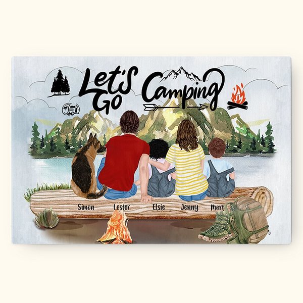 Personalizzato Go Camping Pittura senza cornice Decorazione murale Regalo di festa per la famiglia amante del campeggio