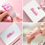 Personlig holografisk Dolly navn klistremerke vinyl klistremerke vannbestandig selvklebende etikett tumbler dekorasjon bursdag julegave til rosa dukke elsker
