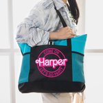 Gepersonaliseerde Roze Pop Geïnspireerde Grote Draagtas met Gaaszakken en Ritssluiting Bedankingsgeschenk voor Leraar Werknemer Verpleegkundigen