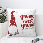 Personalizzato Natale Gnome Throw Pillow Cover Sweet Gnome Family Lumbar Pillowcase Little Gnomes Home Decoration Regalo di Natale per la famiglia ami
