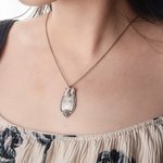 Personalised Engraved Religion Verse or Initial Necklace with Freshwater Pearl Charm Vintage Floral Spoon Jewellery for Women