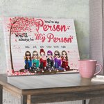 Personalized You Are My Person Pink Tree Frameless Painting Friendship Wall Art Print Birthday Gift for Friends Sisters