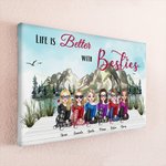 Personalized Mountain and River Life Is Better With Besties Frameless Painting Anniversary Decorative Painting Birthday Gift for Friends