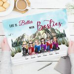 Personalized Mountain and River Life Is Better With Besties Frameless Painting Anniversary Decorative Painting Birthday Gift for Friends