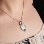 Personalised Engraved Religion Verse or Initial Necklace with Freshwater Pearl Charm Vintage Floral Spoon Jewellery for Women