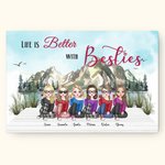 Personalized Mountain and River Life Is Better With Besties Frameless Painting Anniversary Decorative Painting Birthday Gift for Friends