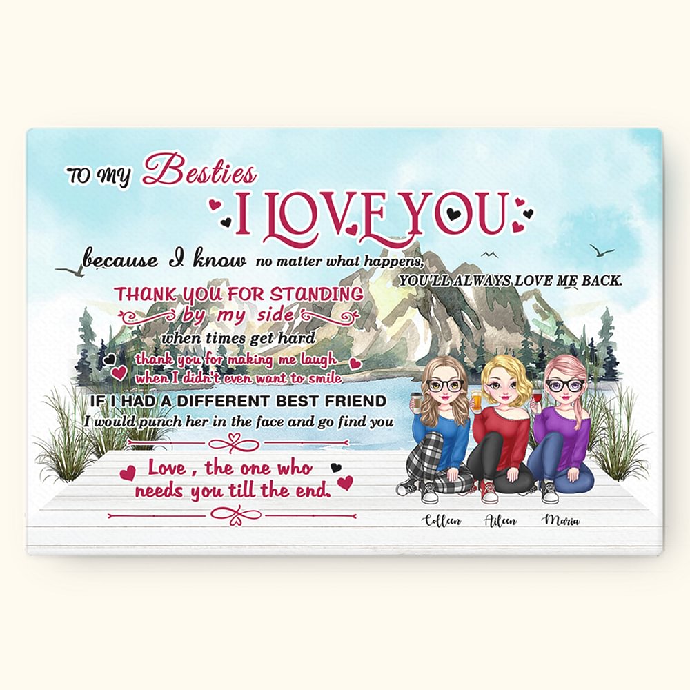 Personalisierte Ich liebe dich rahmenlose Malerei Freundschaft Heimdekoration Geburtstag Geschenk für Freunde