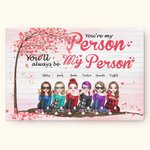 Personalized You Are My Person Pink Tree Frameless Painting Friendship Wall Art Print Birthday Gift for Friends Sisters