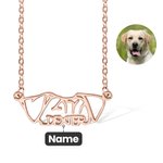 Collana personalizzata di orecchie di cane e gatto di razza con nome Regalo di compleanno e anniversario per gli amanti dei cani e dei gatti