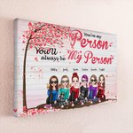 Personalized You Are My Person Pink Tree Frameless Painting Friendship Wall Art Print Birthday Gift for Friends Sisters