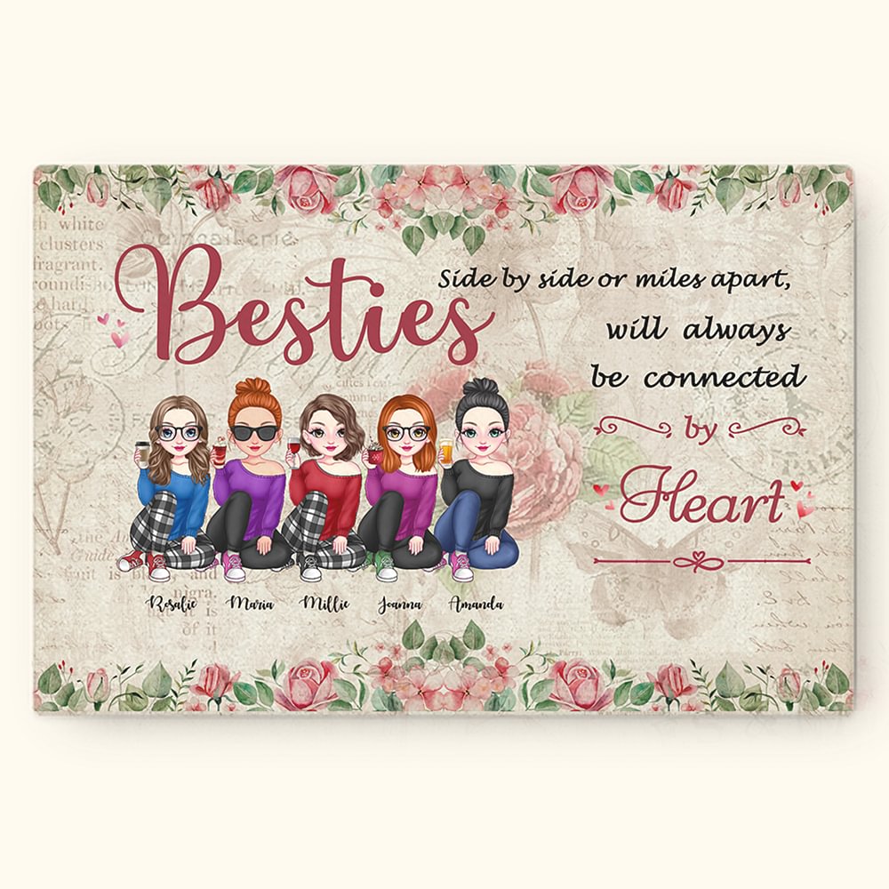 Personalisierte Seite von Seite oder Meilen auseinander rahmenlose Malerei Geburtstag dekorative Malerei Geburtstag Geschenk für Freunde